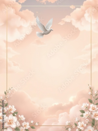 Elegant funeral flyer background with space for heartfelt messages