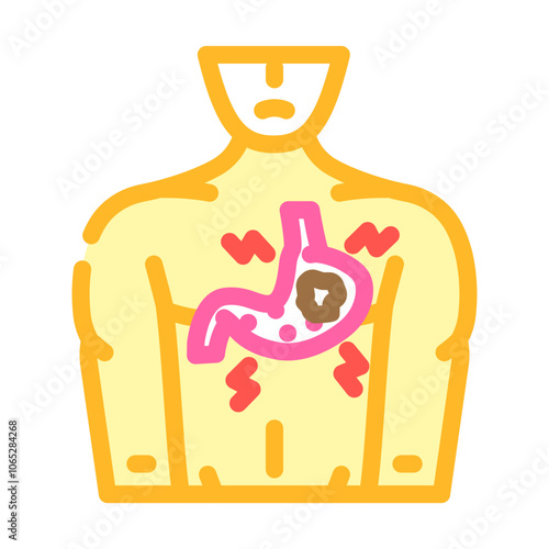 ulcers man disease color icon vector. ulcers man disease sign. isolated symbol illustration