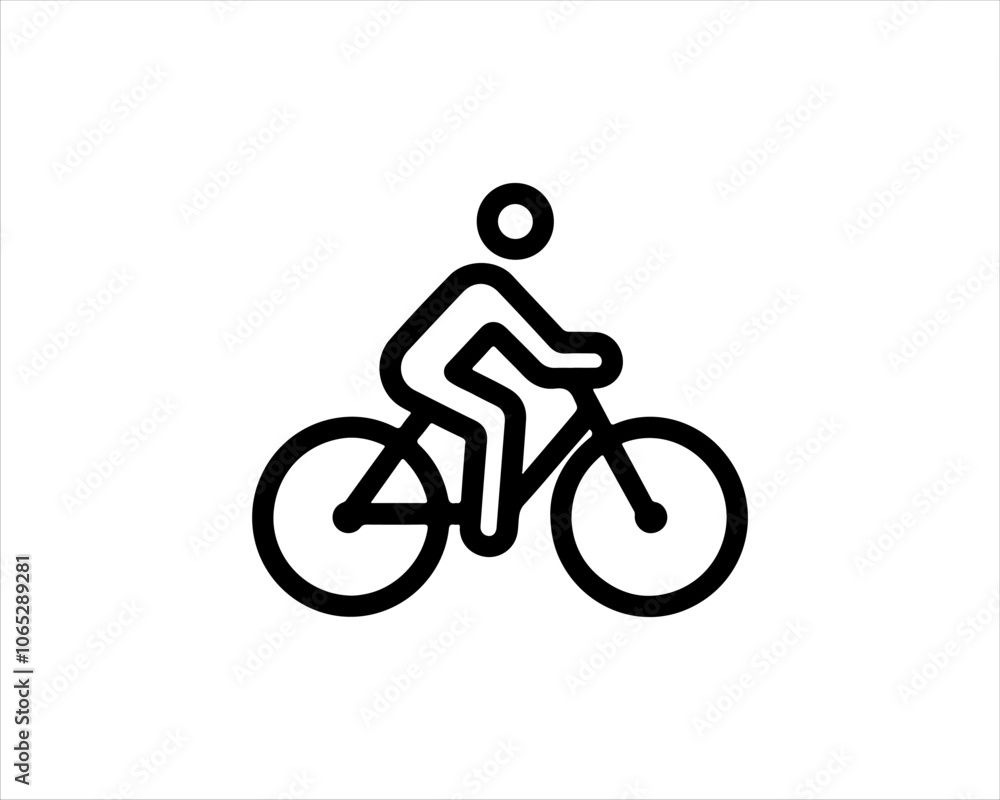 Fototapeta premium Line art Bicycle logo design icon symbol vector illustration