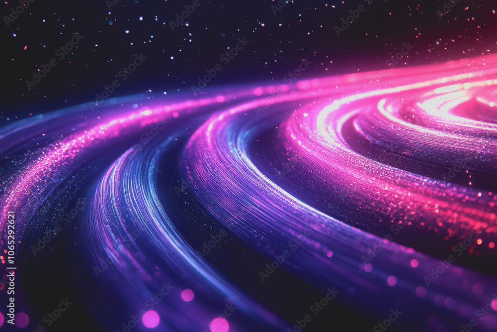 Obraz premium Abstract Curved Light Effect on Dark Background