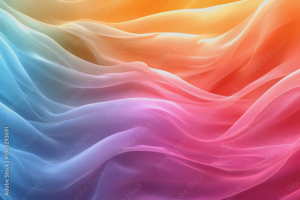Obraz premium Colorful Abstract Waves in Soft Neon Tones