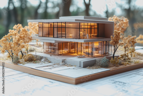 Modern Villa Miniature Diorama Model Display photo