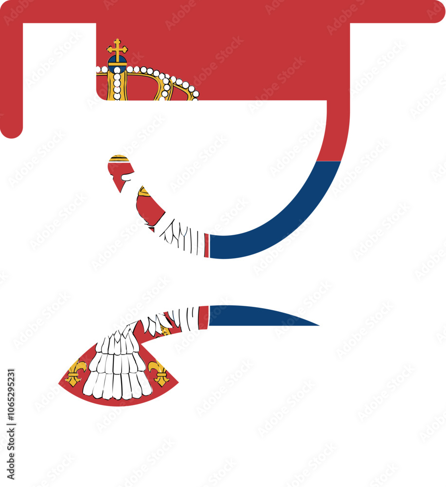 Obraz premium Serbia flag on Male student icon