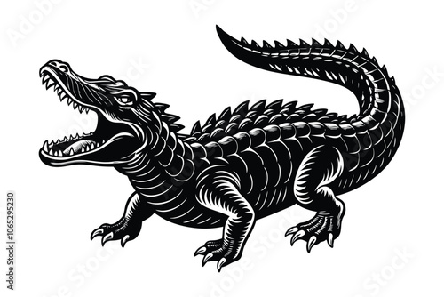 Fierce Crocodile Vector Illustration - Wild Reptile Icon for Jungle Wildlife Art, Nature Decor & Exotic Design