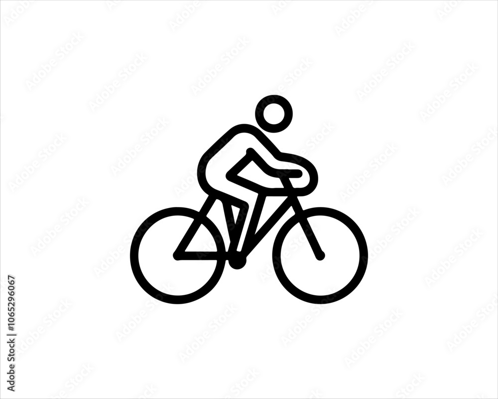 Naklejka premium silhouette of a cyclist on a bicycle