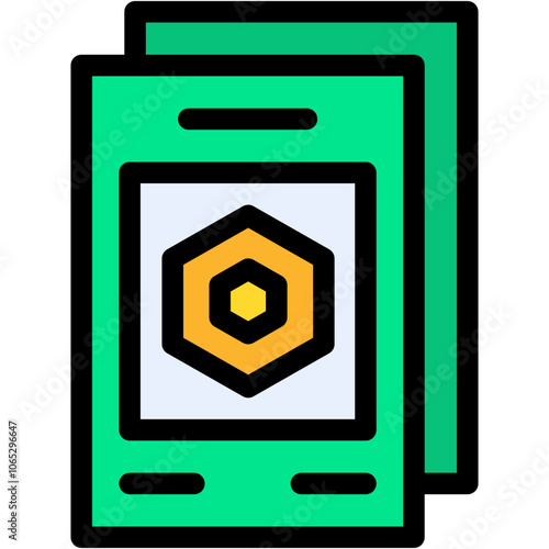 Vector Icon Card, Block chain, Digital Asset, Trading Card, Digital Currency, Token