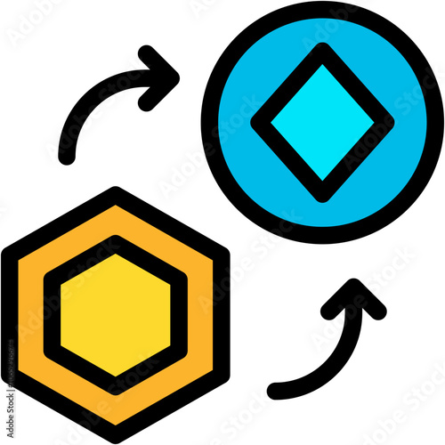 Vector Icon Exchange, Digital Currency, Trading, Digital Asset, Token, Non Fungible Token