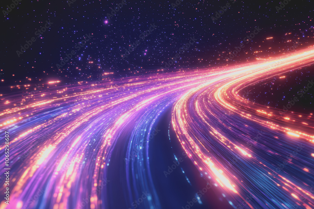 Curved Light Effects in a Dark Abstract Background Curved Light Effects in a Dark Abstract Background