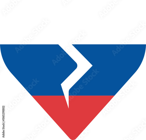 Free Download Russia Flag On Broken Heart Icon - GFXLoad