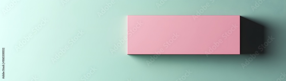 Fototapeta premium A Pink Rectangular Shape on a Light Green Background