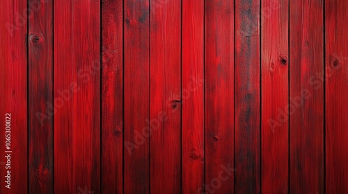 Vibrant red wooden background in shades reminiscent of popular sports team colors, offering a dynamic and energetic photo style with ample copy space for diverse uses. photo