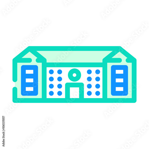 public school building color icon vector. public school building sign. isolated symbol illustration