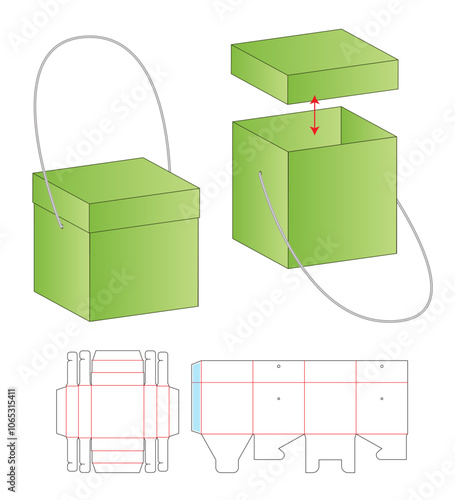 Box packaging die cut template design. 3d mock-up