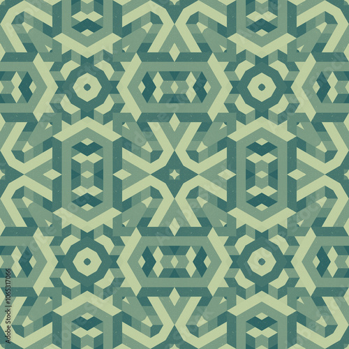 Isometric Abstract Seamless Pattern Background
