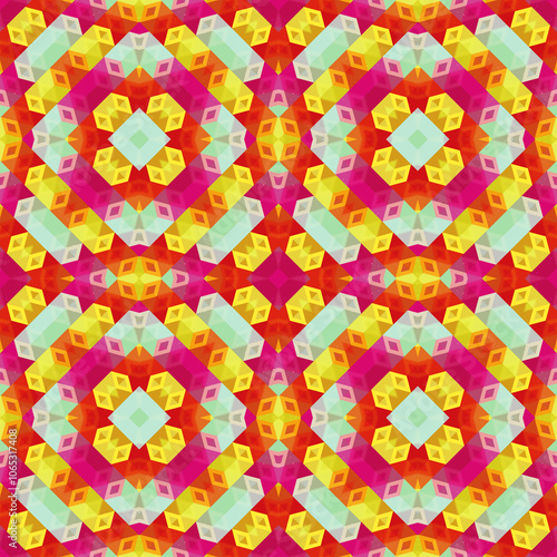 Isometric Abstract Seamless Pattern Background
