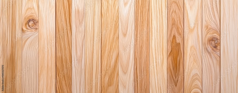 Fototapeta premium Floor or table top view of natural hardwood material. 3D illustration of wooden laminate or parquetry background. Natural hardwood material. Interior tile timber plank material. Brown wood texture of