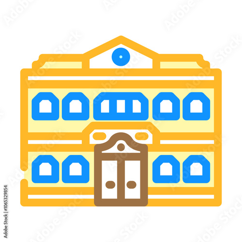 teacher school building color icon vector. teacher school building sign. isolated symbol illustration