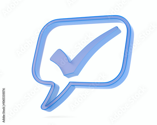 Blue Speech bubble and chec...