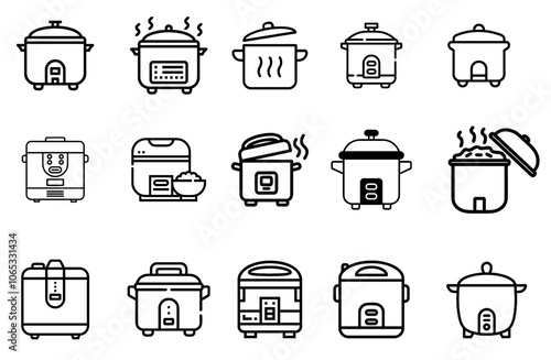 Electric rice cooker line icon. Rice cooker icon, Rice cooker icon