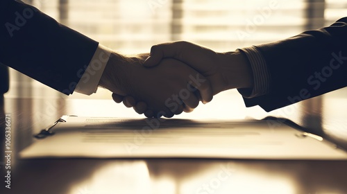 Photography of two business partners discussing a 3D contract with 2D revenue-sharing terms highlighted, enhancing understanding in their negotiation, 4k resolution, Plain background photo