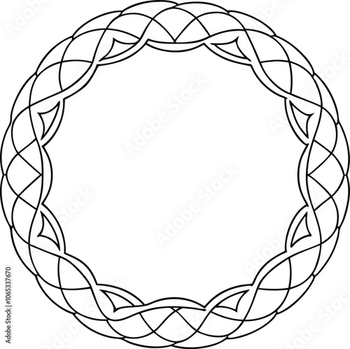 Abstract circle frame with artistic pattern vector illustration