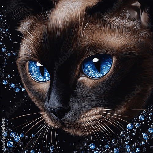 blingy burmese cat photo