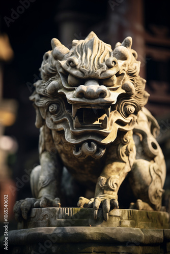 Wallpaper Mural Chinese ancient dragon statue with intricate detailing Torontodigital.ca