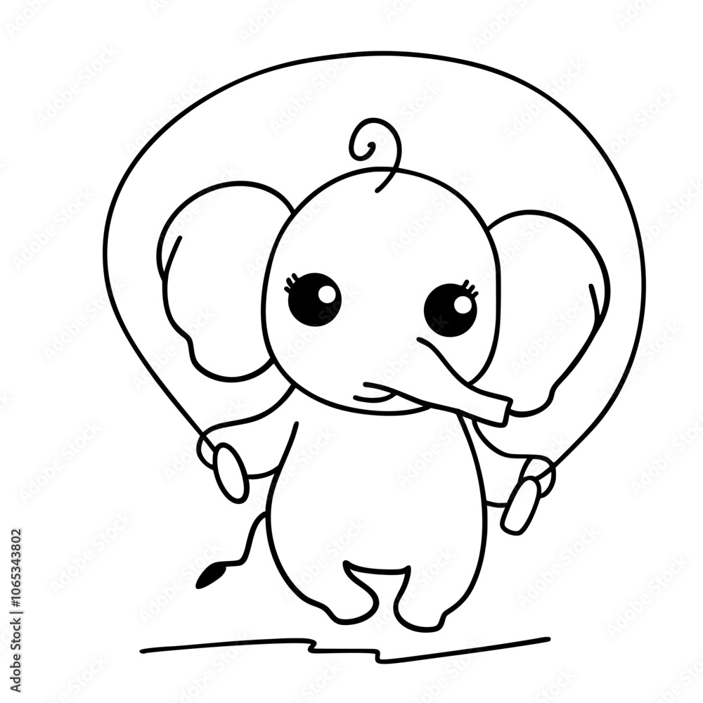 Obraz premium Cute elephant animal doodle 