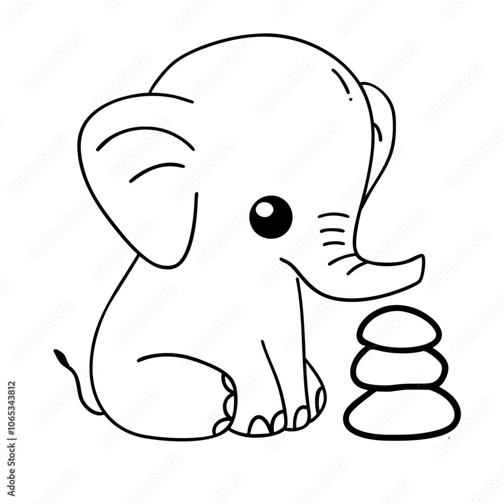 Obraz premium Cute elephant doodle