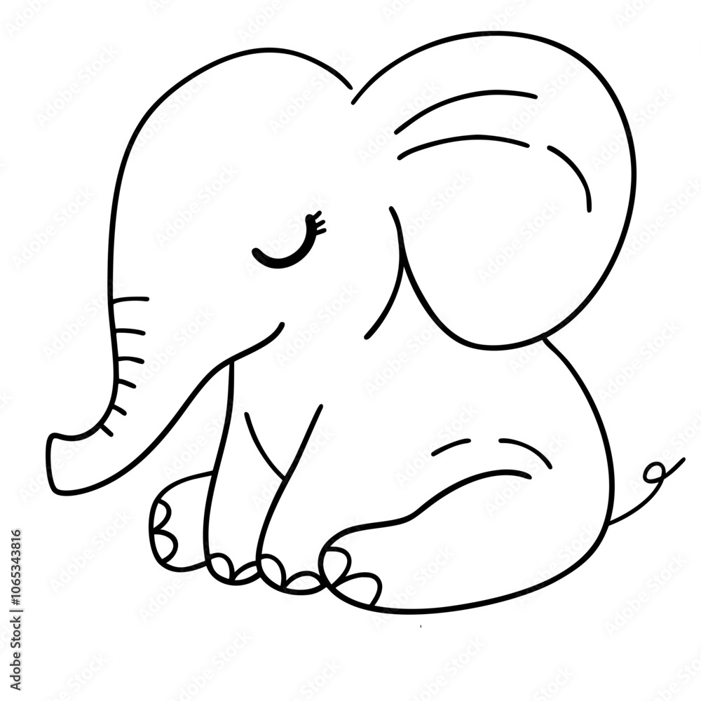 Obraz premium Cute elephant doodle 