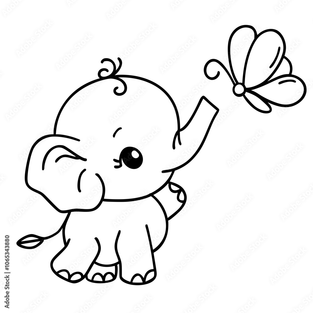 Obraz premium Cute elephant doodle 