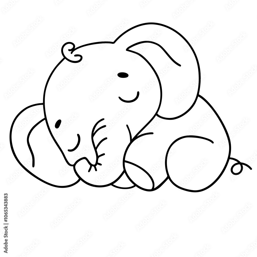 Obraz premium Cute elephant doodle
