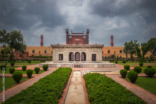 The Lahore Fort is a citadel in the city of Lahore in Punjab, Pakistan. The fortress is located at the northern end of the Walled City of Lahore and spreads over an area greater than 20 hectares. photo