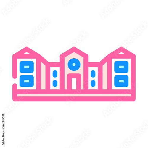 city school building color icon vector. city school building sign. isolated symbol illustration