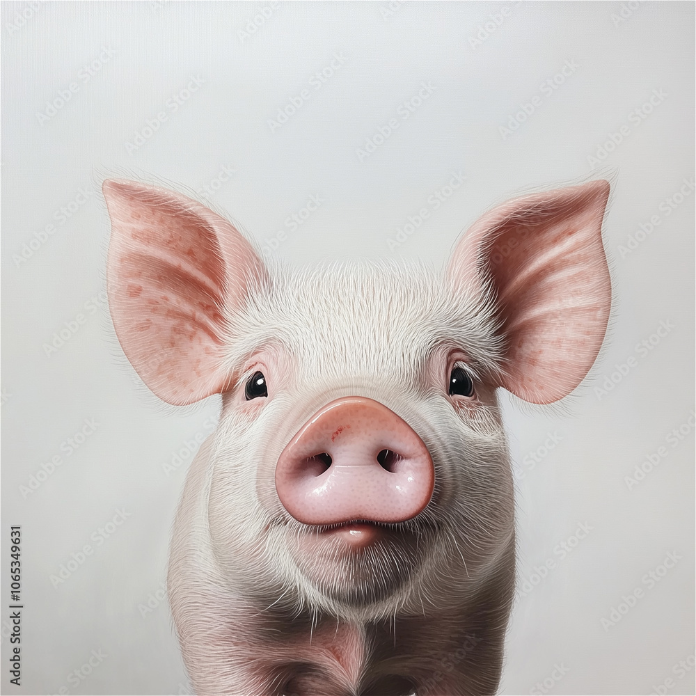 A close-up of the baby pig's expression that's surprised A close-up of the baby pig's expression that's surprised