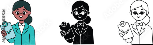 Smiling Female Doctor Holding Medical Chart