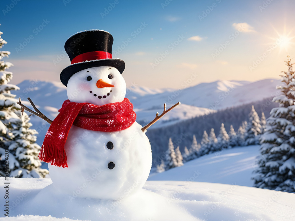 Obraz premium snowman in the snow