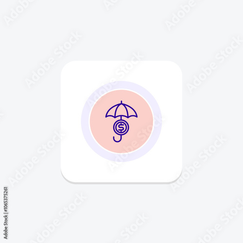 Money Insurance color circle icon , vector, pixel perfect, illustrator file