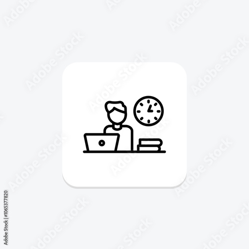 Working Time line icon , vector, pixel perfect, illustrator file