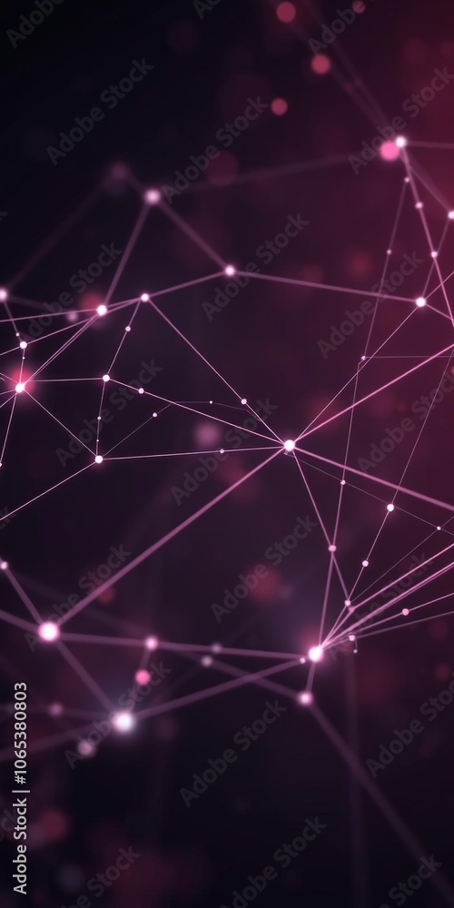 Obraz premium Abstract background with interconnected lines and particles forming a futuristic mesh pattern, technology