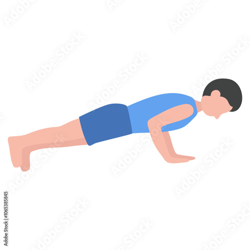 person doing push ups sport illustration