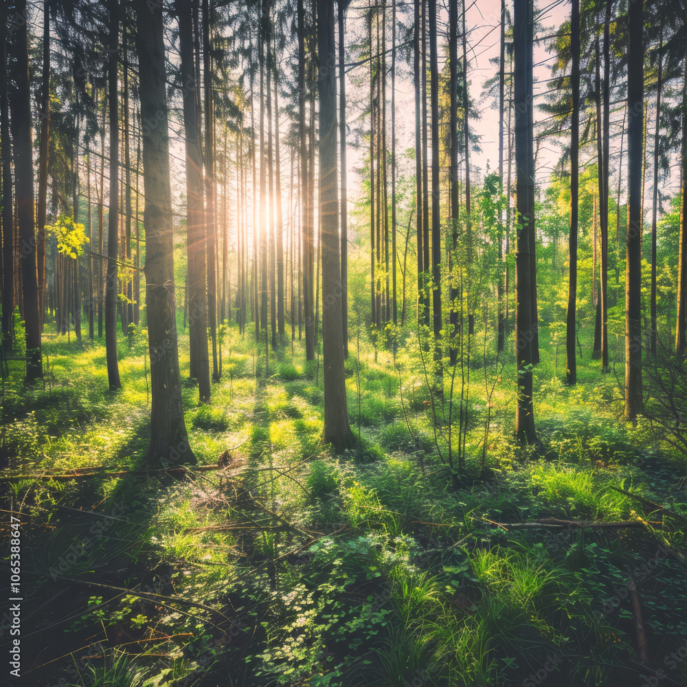 Obraz premium morning in the forest