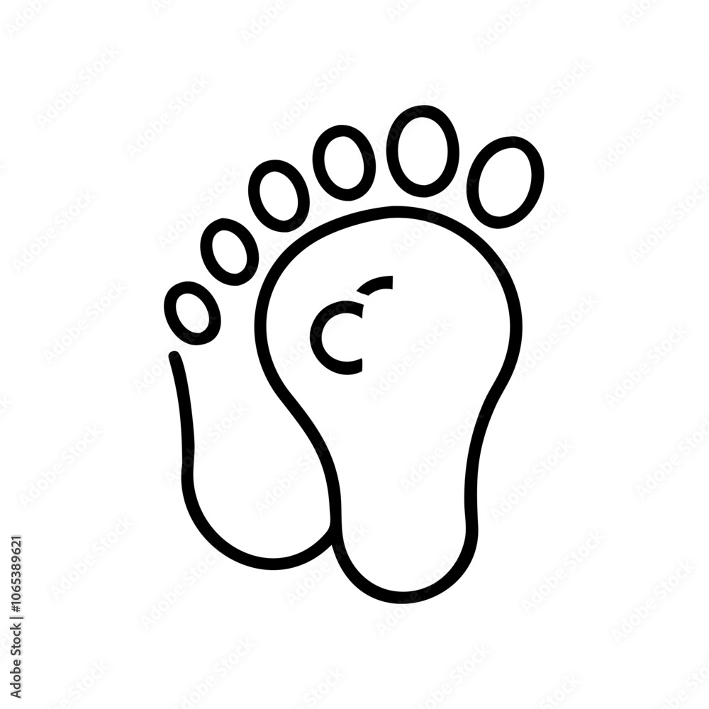 Obraz premium Carbon footprint icon with modern design and black outline 