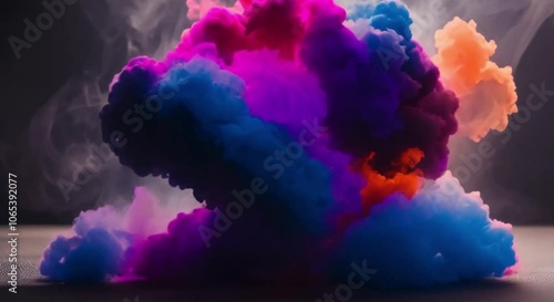 The colored smoke forms a heart