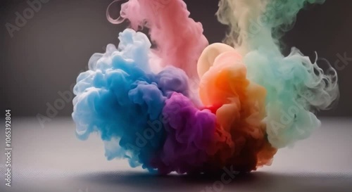 The colored smoke forms a heart