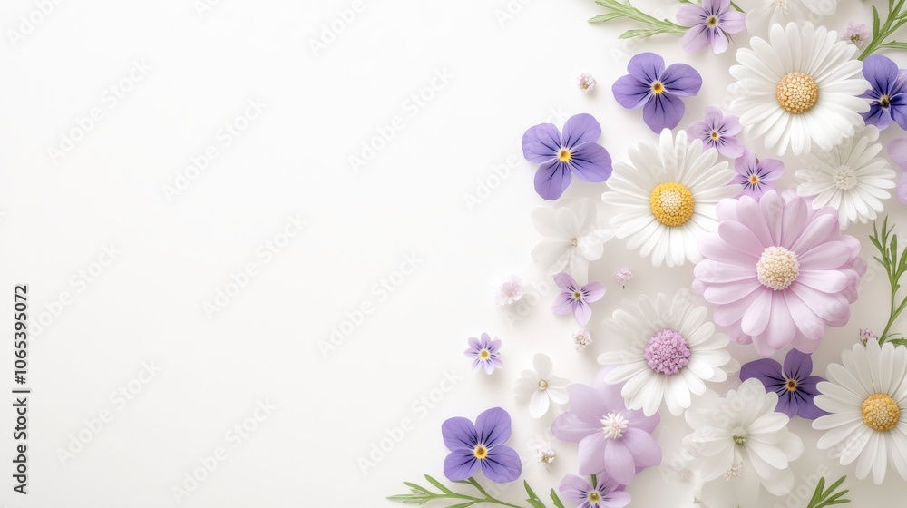 Obraz premium Colorful Floral Arrangement on White Background