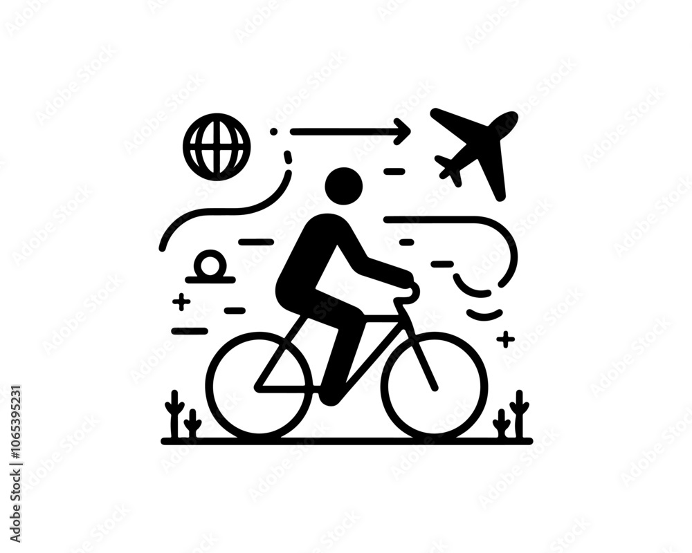 Obraz premium silhouette of a person with bicycle
