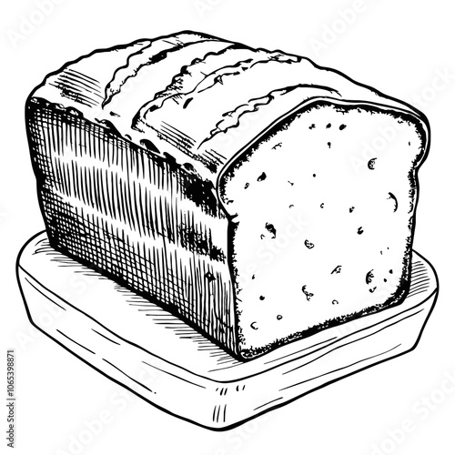 Buttery Pound Cake Slice on Plate  