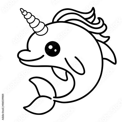Cute ocean animal doodle 