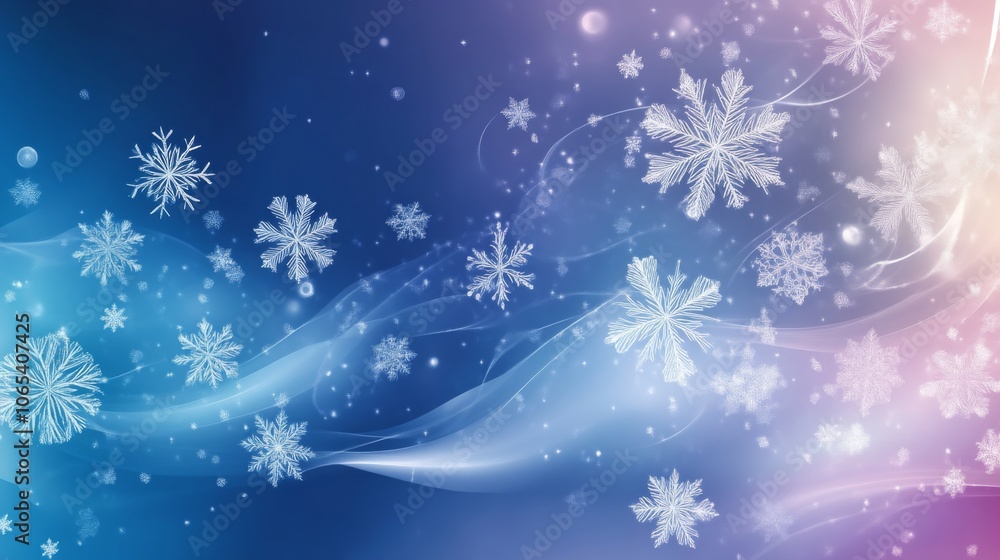 Winter Wonderland: Abstract Snowflakes on a Blue Background Winter Wonderland: Abstract Snowflakes on a Blue Background